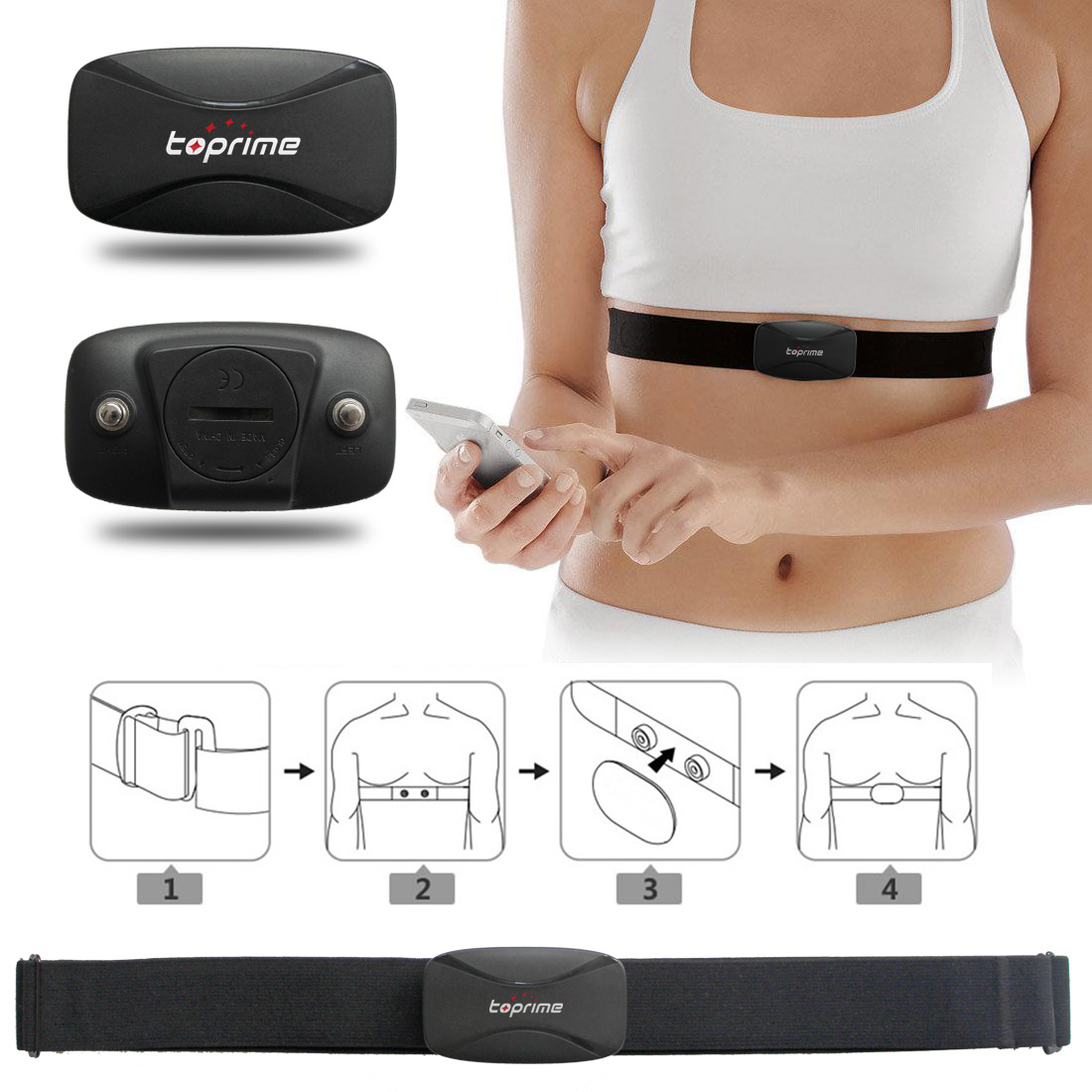 Toprime®Bluetooth Activity Tracker Wireless Heart Rate Monitor Chest