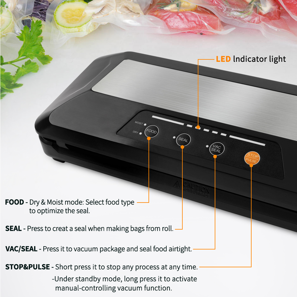 Toprime Vacuum Sealer Machine with Jar(Black)