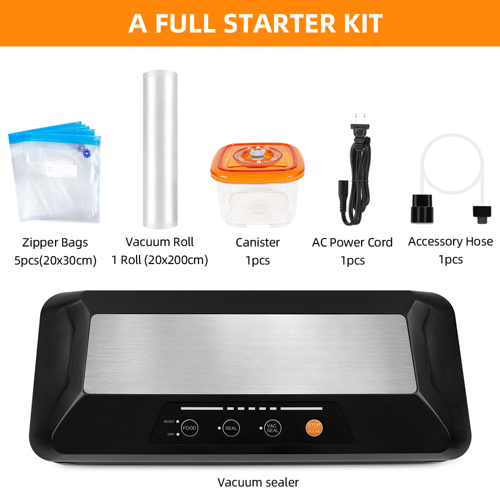 Toprime Vacuum Sealer Machine with Jar(Black)