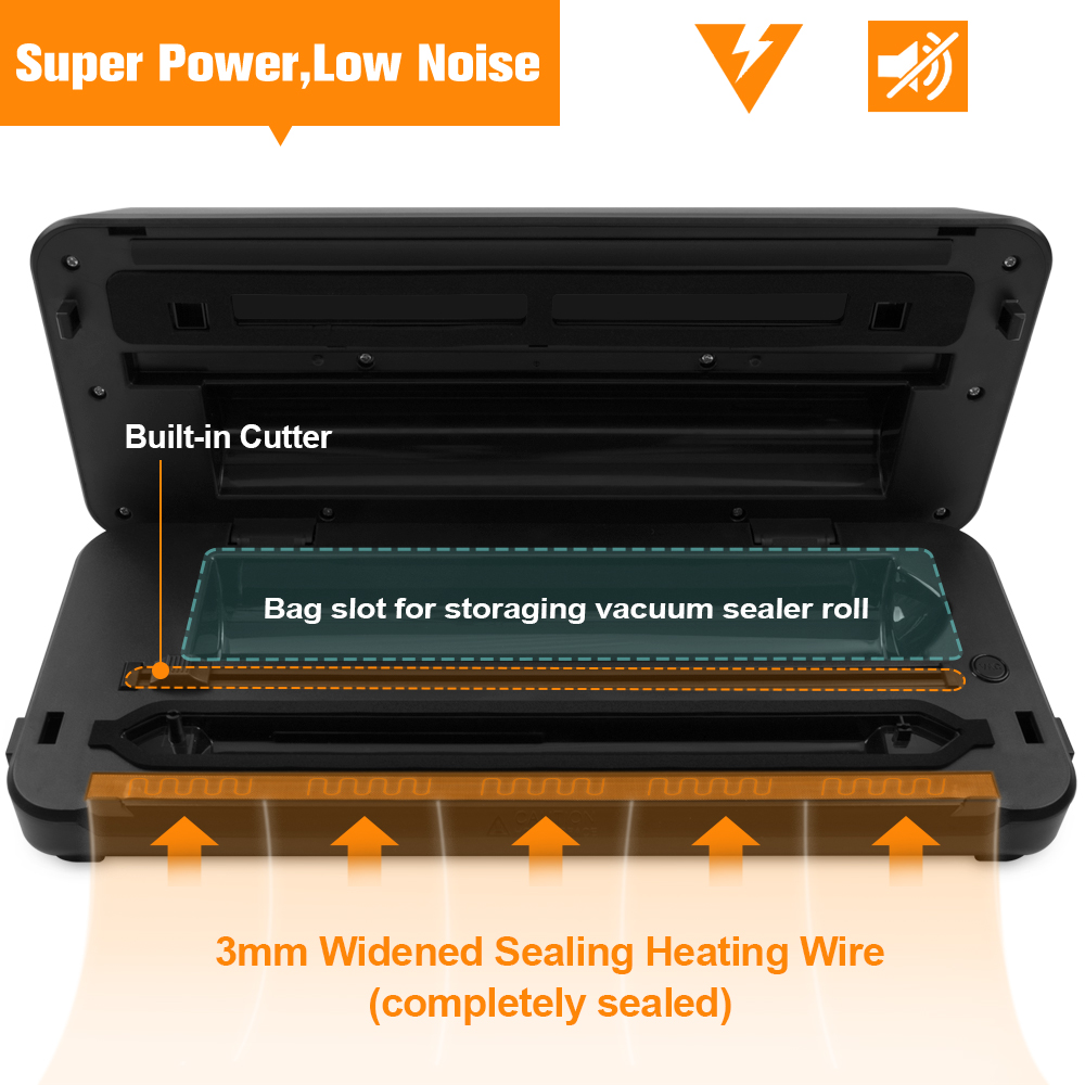 Toprime Vacuum Sealer Machine with Jar(Black)