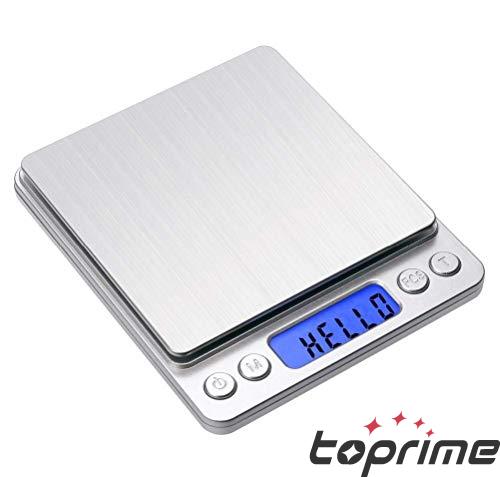 Gram Scale Digital Kitchen Scale Toprime Mini Size Food Scale 500g 0.01g High Precision